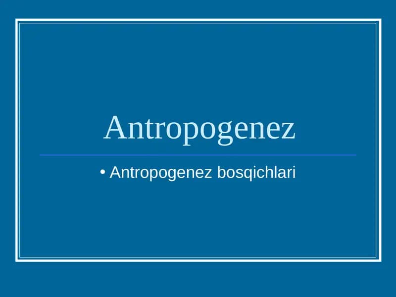 Antropogenez