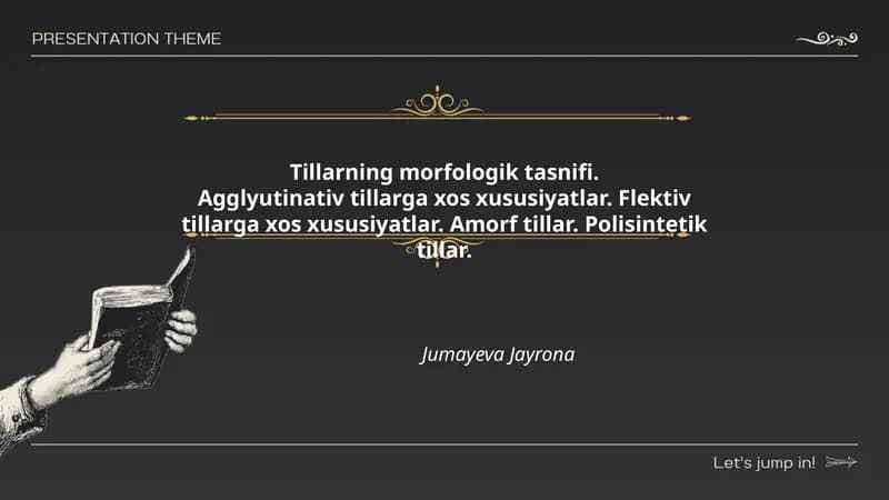 Tillarning morfologik tasnifi