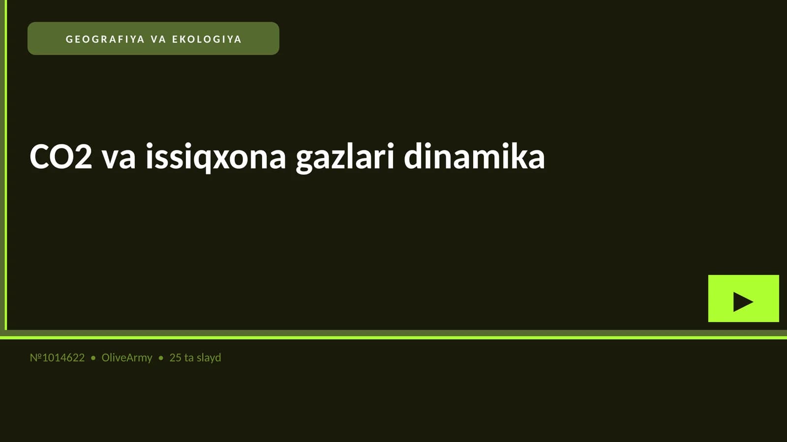CO2 va issiqxona gazlari dinamika
