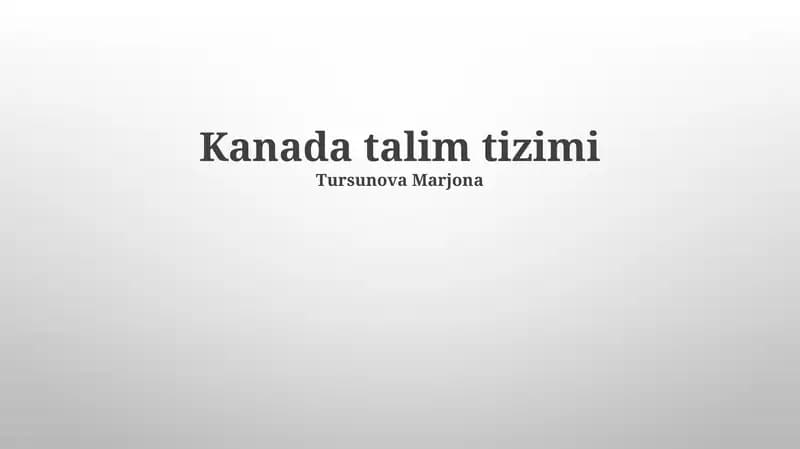 Kanada talim tizimi