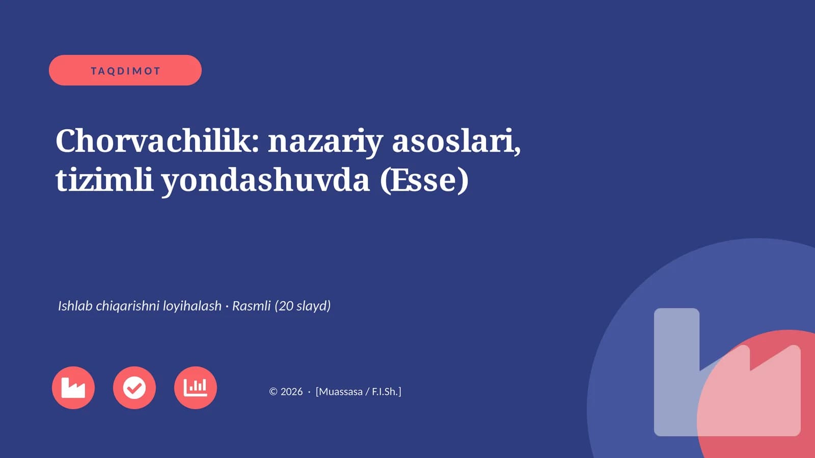 Chorvachilik: nazariy asoslari, tizimli yondashuvda (Esse)