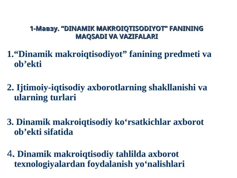 DINAMIK MAKROIQTISODIYOT