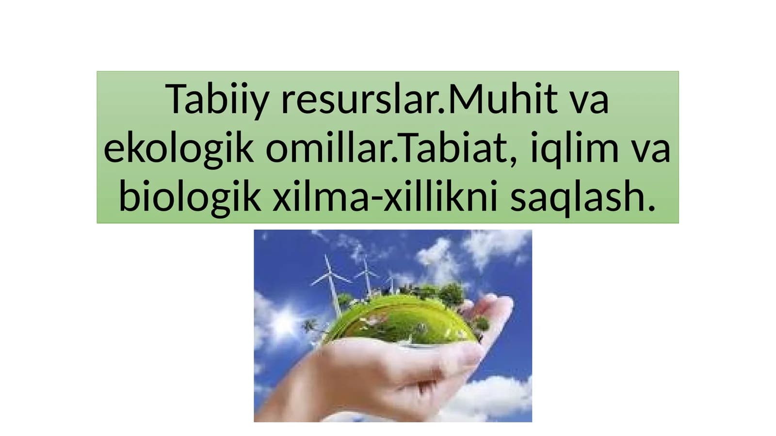 Tabiiy resurslar