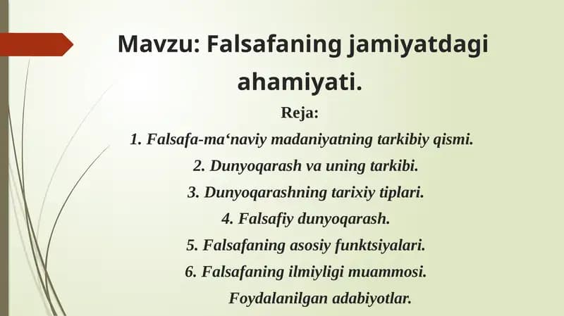 Falsafaning jamiyatdagi ahamiyati