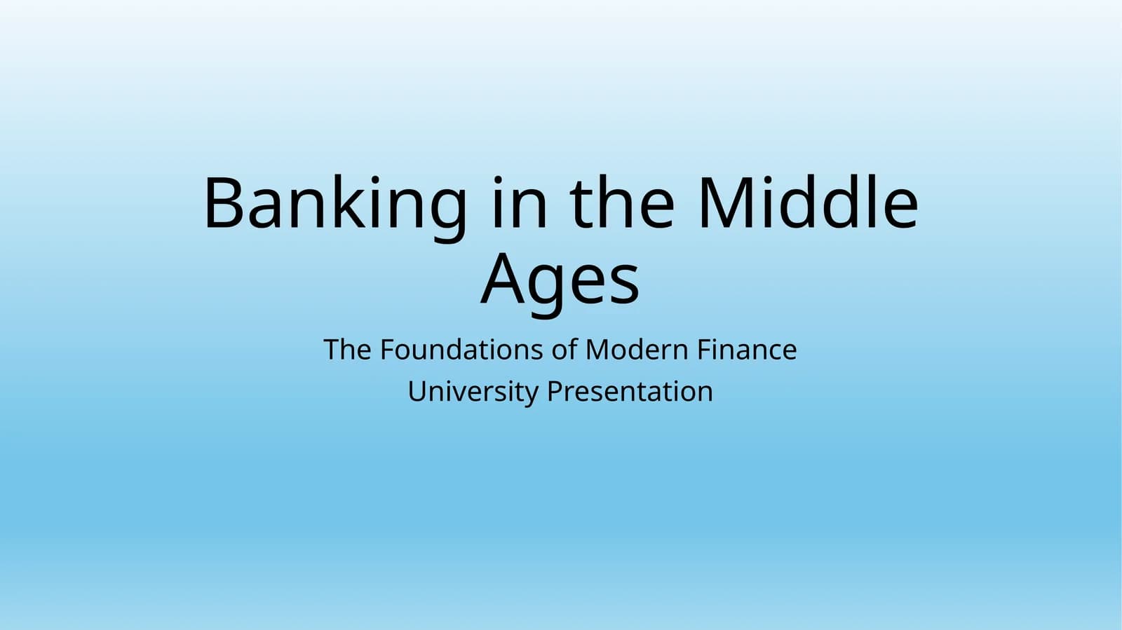 Banking in the Middle Ages