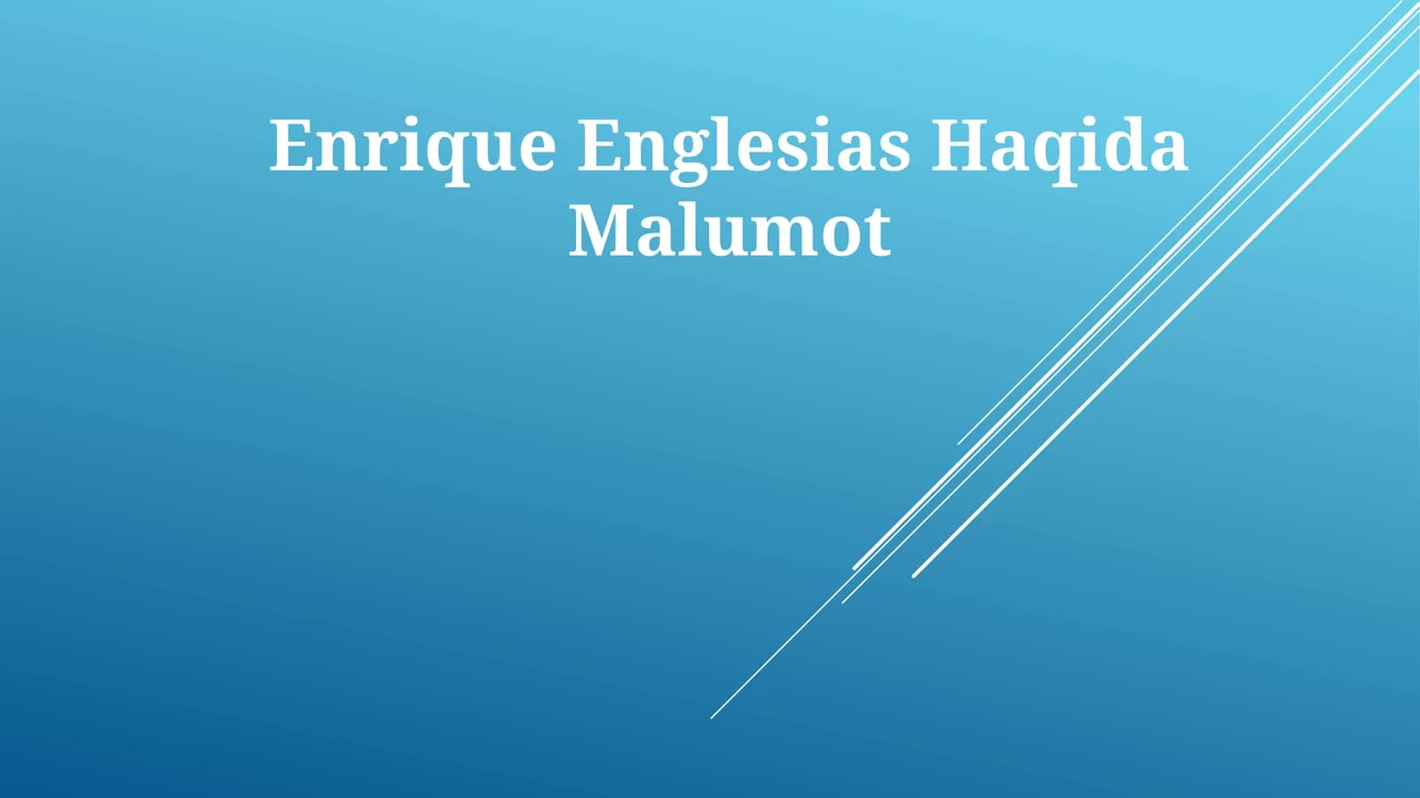Enrique Englesias Haqida Malumot