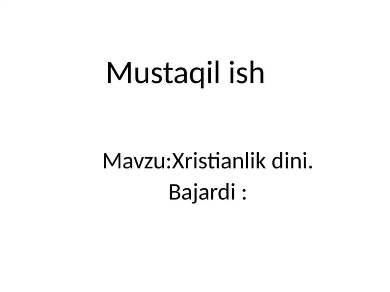 Xristianlik dini