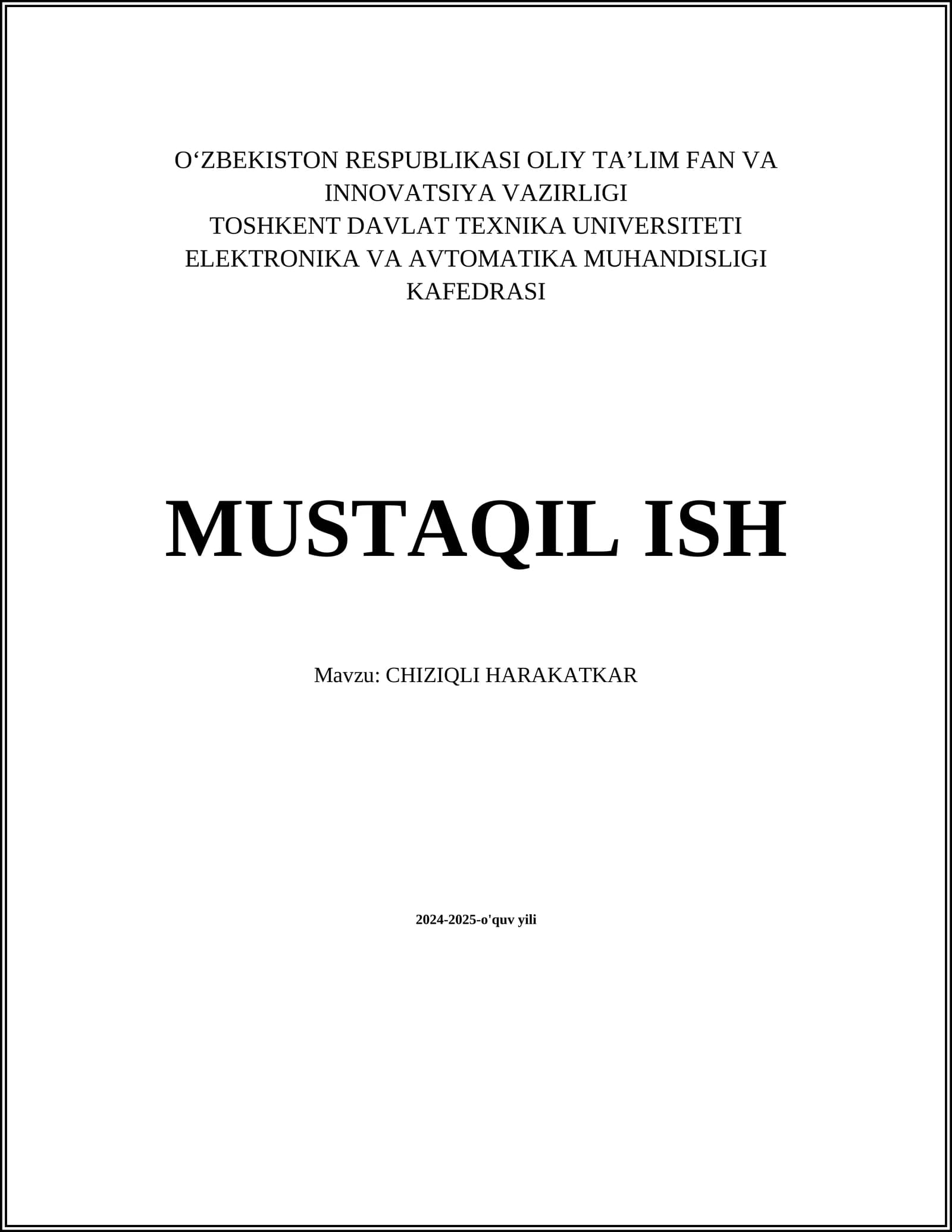 CHIZIQLI HARAKATKAR