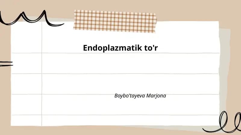 Endoplazmatik to'r