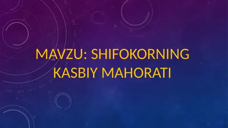 Shifokorning kasbiy mahorati