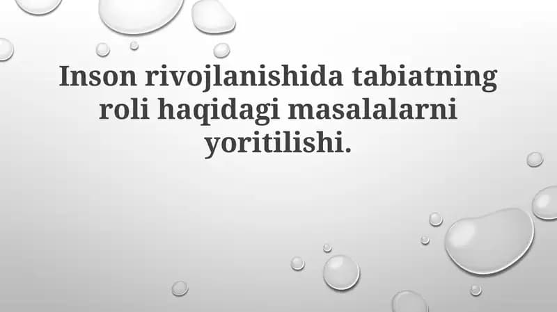 Tabiat va inson farovonligi