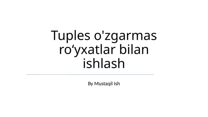 O'zgarmaslik: Asosiy Tushuncha