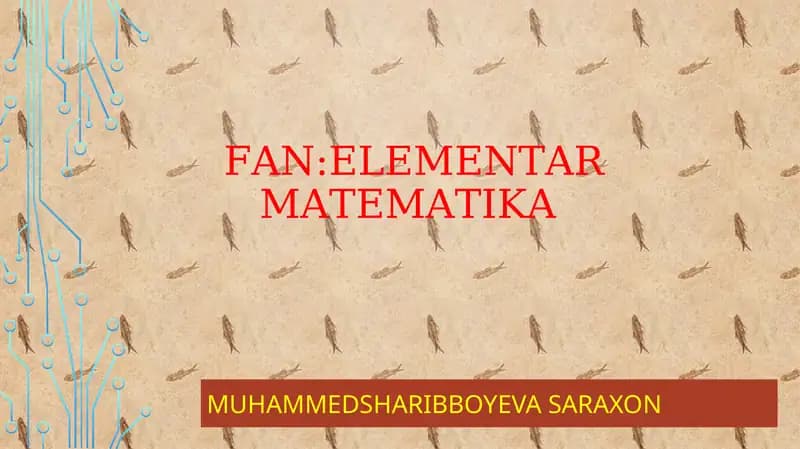 Elementar matematika darslari interfaol metodi