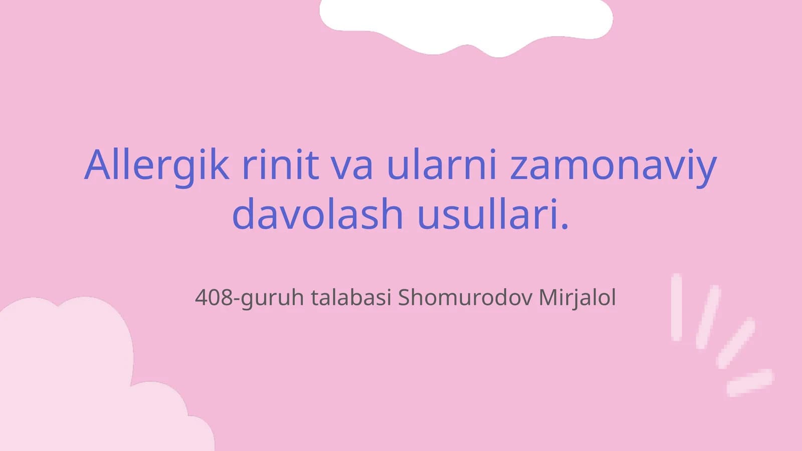 Allergik rinit va ularni zamonaviy davolash usullari