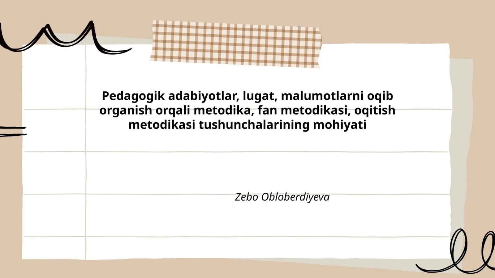 Pedagogik adabiyotlar, lugat, malumotlarni oqib organish orqali metodika, fan metodikasi, oqitish metodikasi tushunchalarining mohiyati