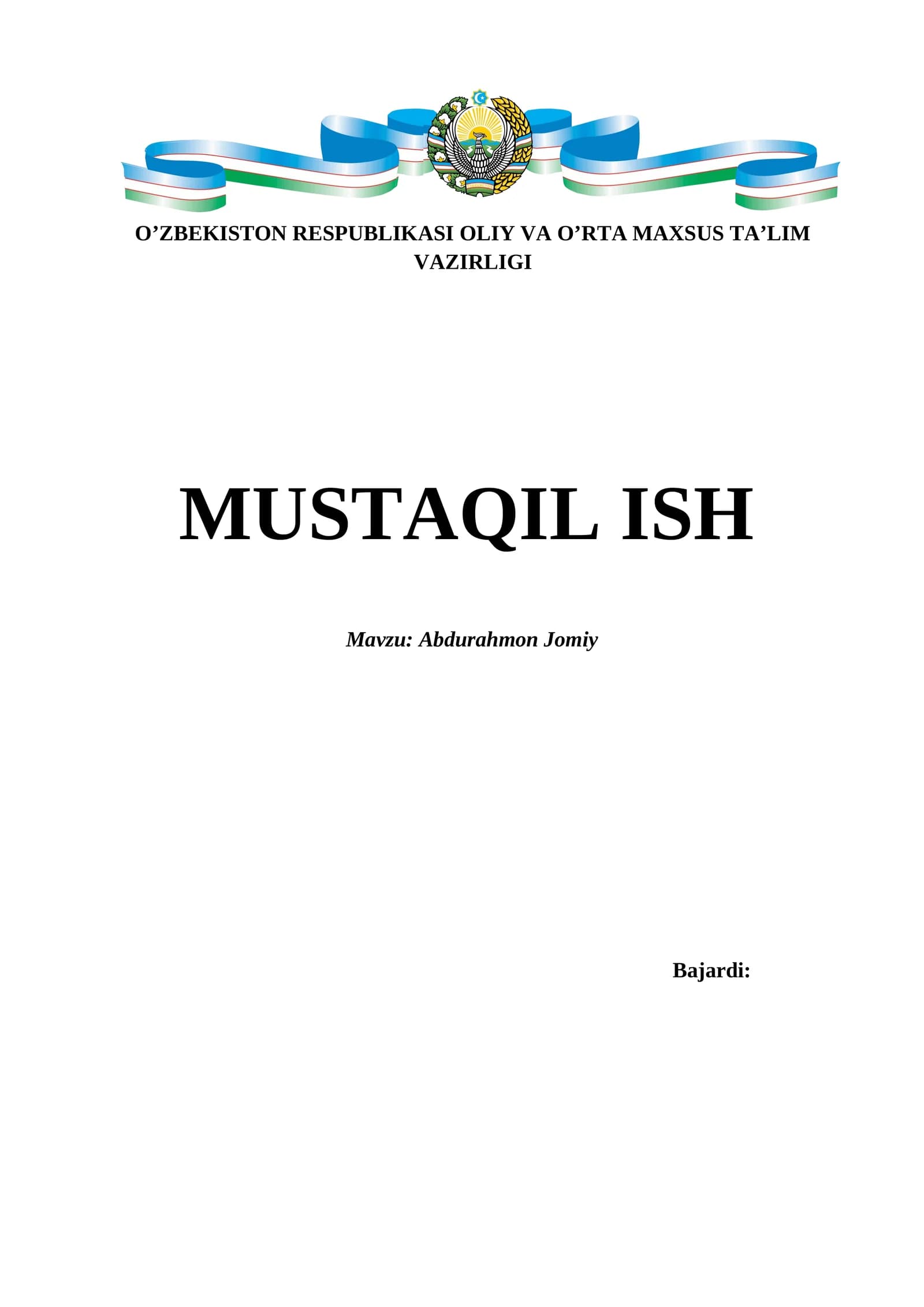 Abdurahmon Jomiy hayoti va ijodi