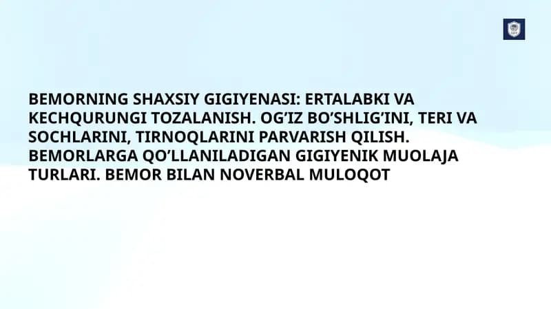BEMORNING SHAXSIY GIGIYENASI