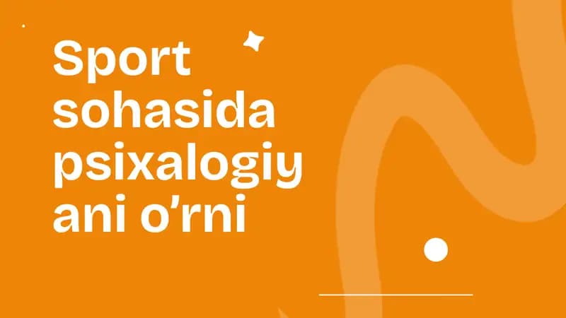 Sport sohasida psixalogiyani o’rni