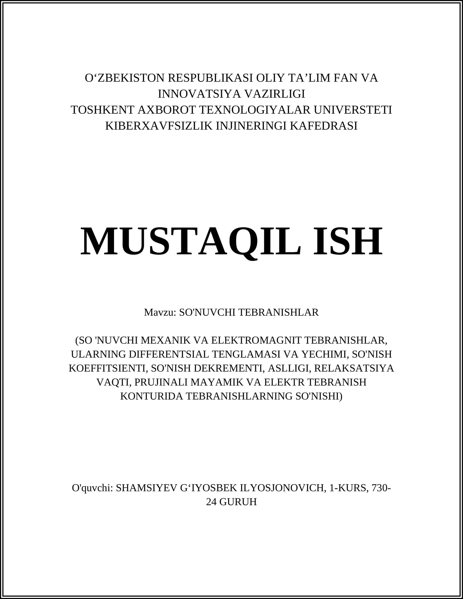 SO'NUVCHI TEBRANISHLAR