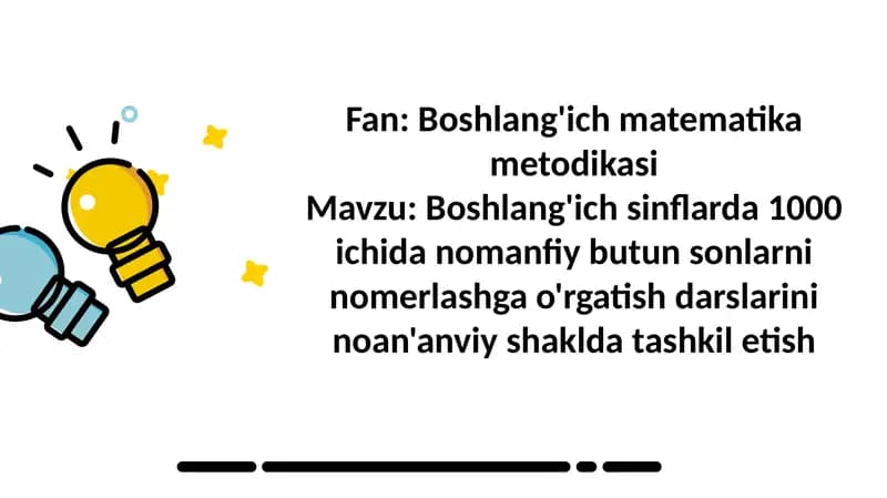 Boshlang'ich matematika metodikasi