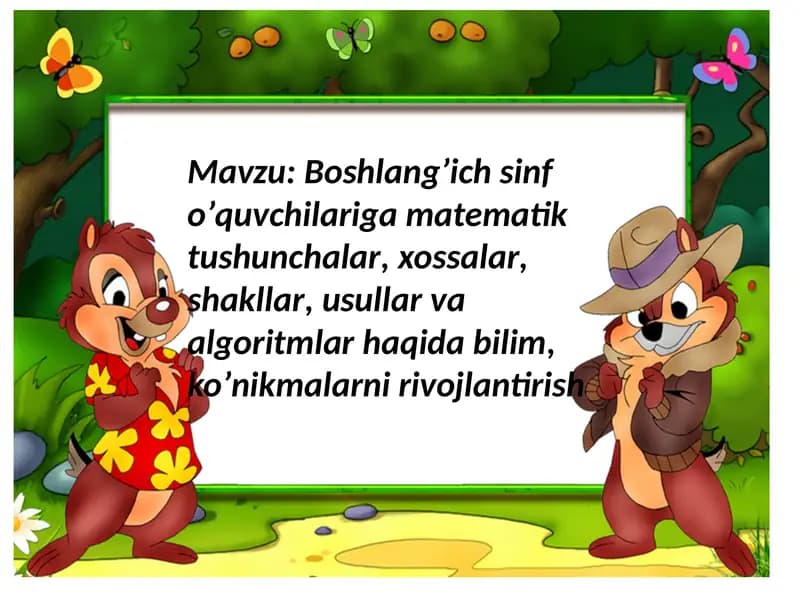 Boshlang’ich sinflarda matematika o’qitish metodikasi