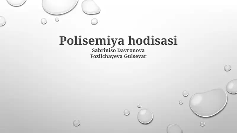 Polisemiya hodisasi