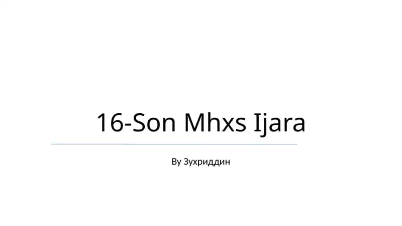16-Son Mhxs Ijara