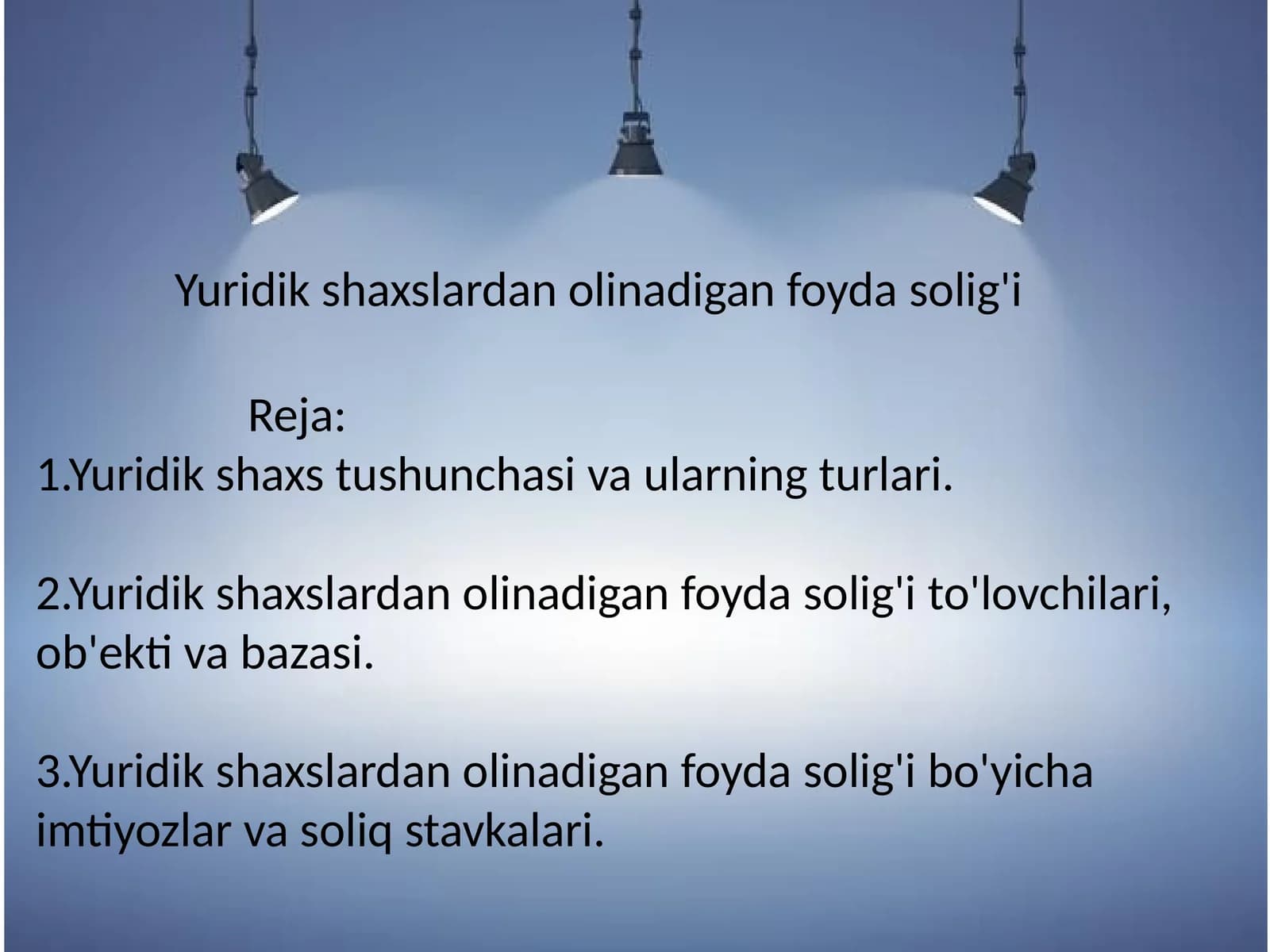 Yuridik shaxslardan olinadigan foyda solig'i