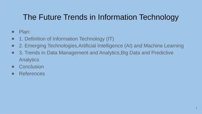 The Future Trends in Information Technology