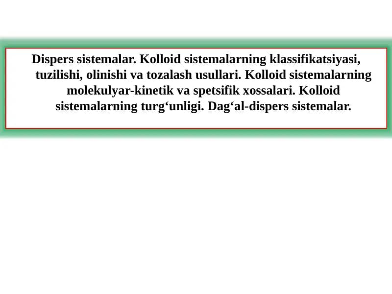 Disperssistemalar