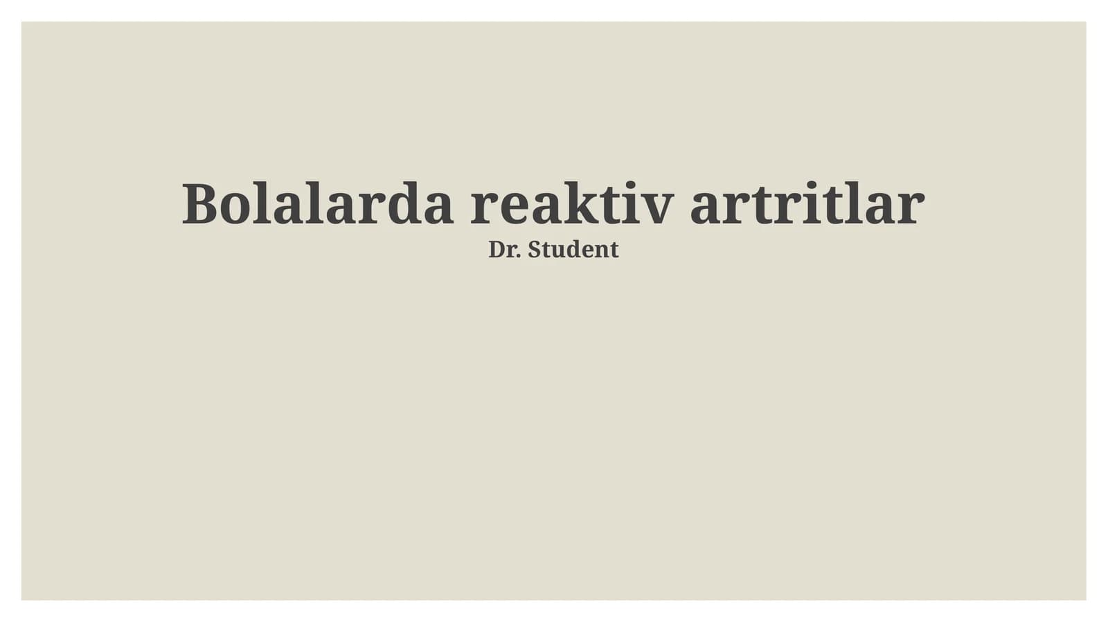 Bolalarda reaktiv artritlar