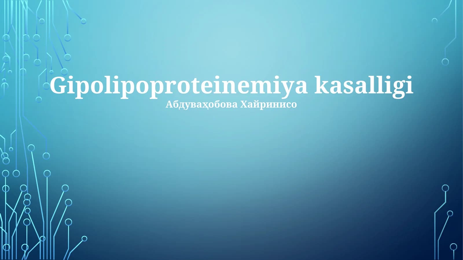Gipolipoproteinemiya kasalligi