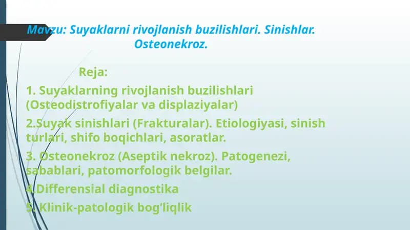 Suyaklarning rivojlanish buzilishlari