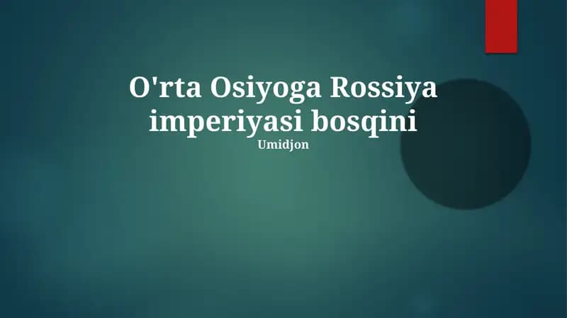 O'rta Osiyoga Rossiya imperiyasi bosqini