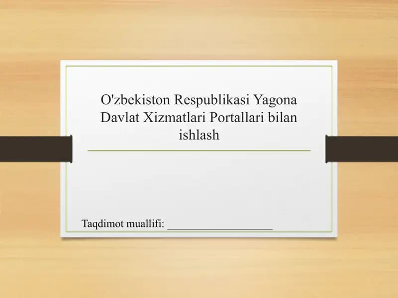 O'zbekiston Respublikasi Yagona Davlat Xizmatlari Portallari bilanishlash