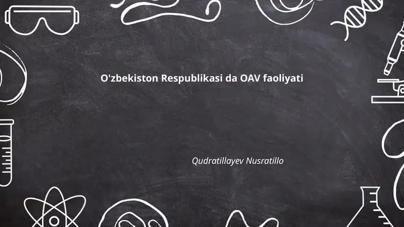 O'zbekiston Respublikasida matbuot va axborot sohasining huquqiy asoslari