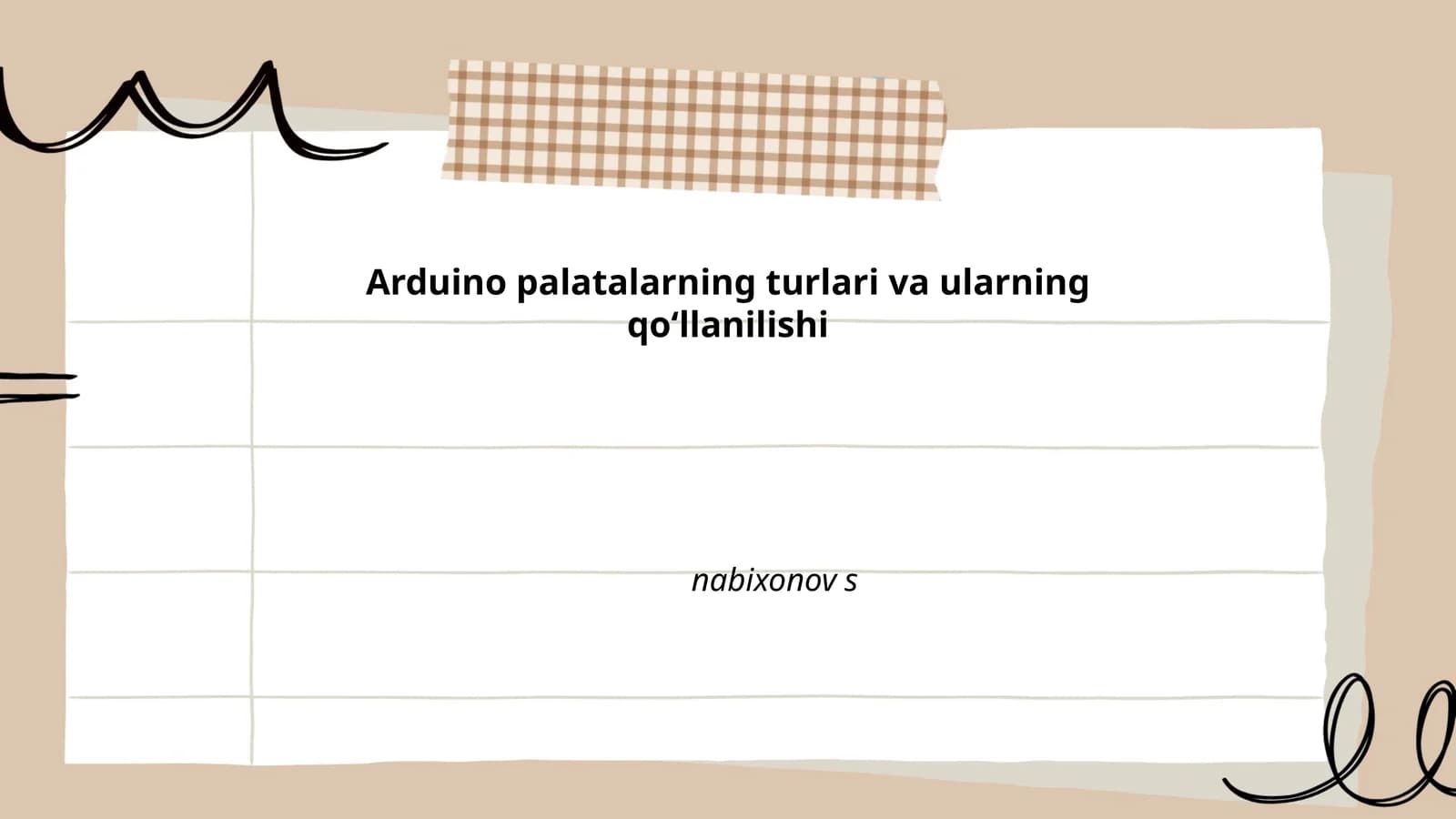 Arduino palatalarning turlari va ularning qoʻllanilishi