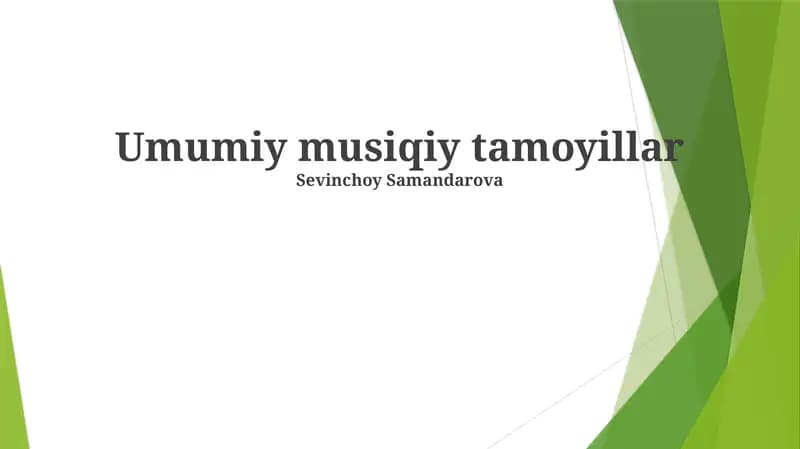 Umumiy musiqiy tamoyillar