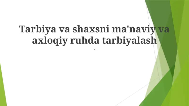 "O'zaro bog'langan iplar: ta'limdagi axloqiy va ma'naviy o'sish"
