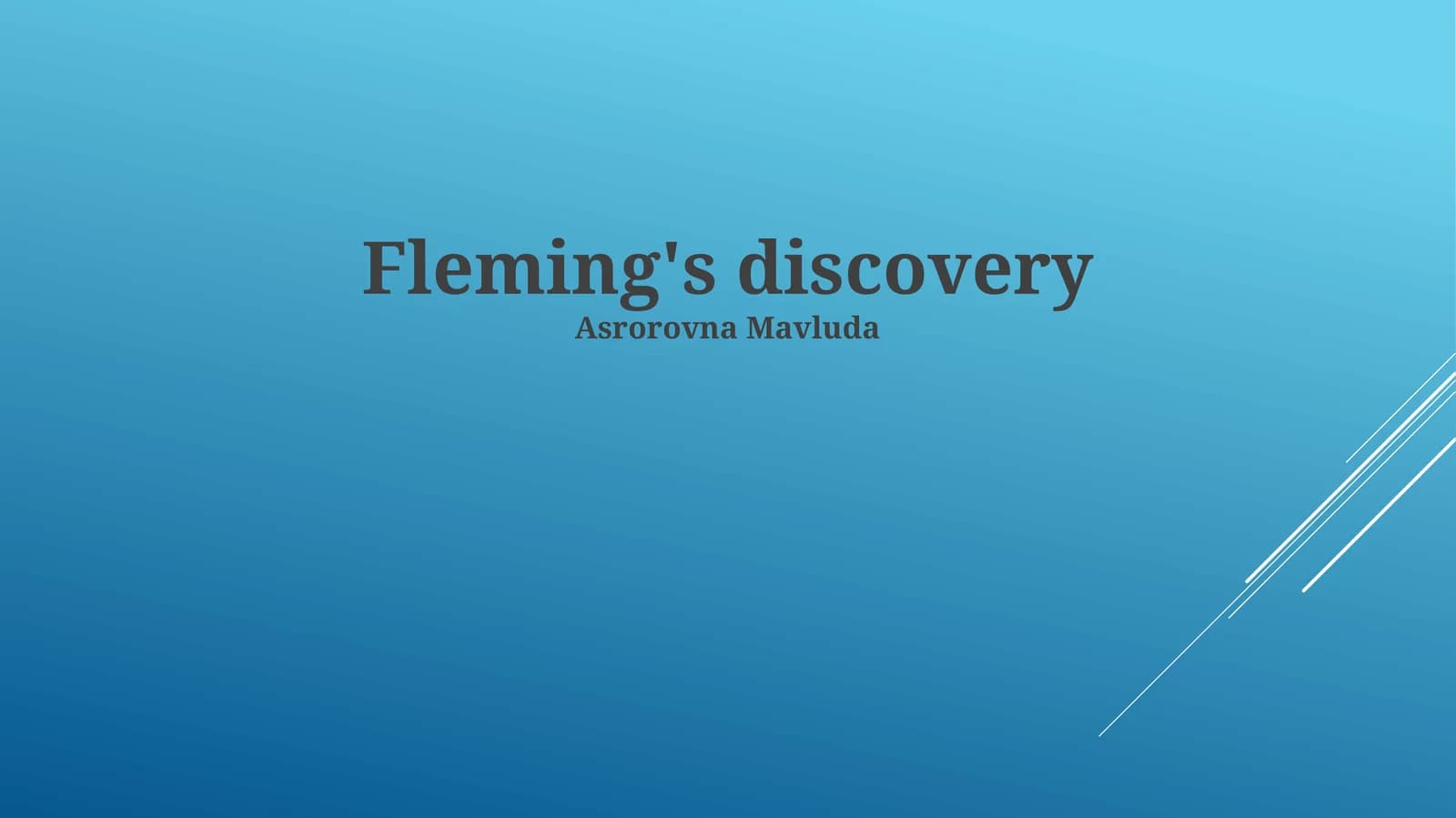 Fleming's discovery