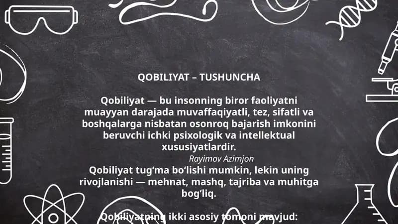 QOBILIYAT – TUSHUNCHA