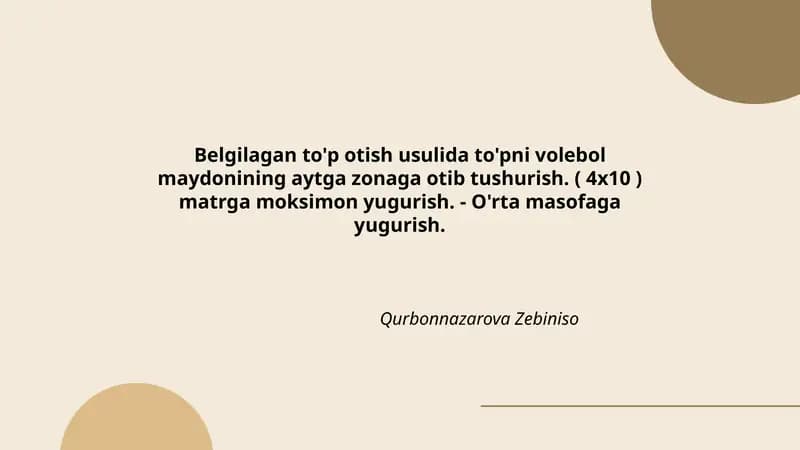 To'pni volebol maydoniga yuborish