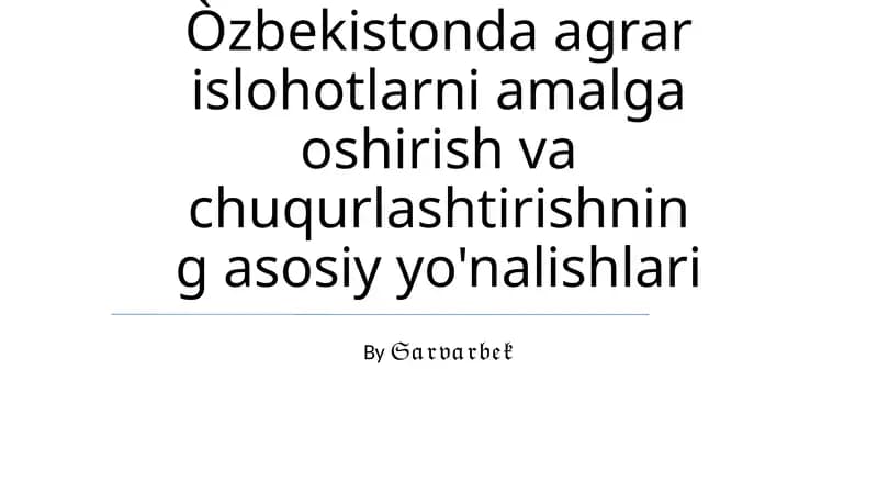 agrar islohotlar