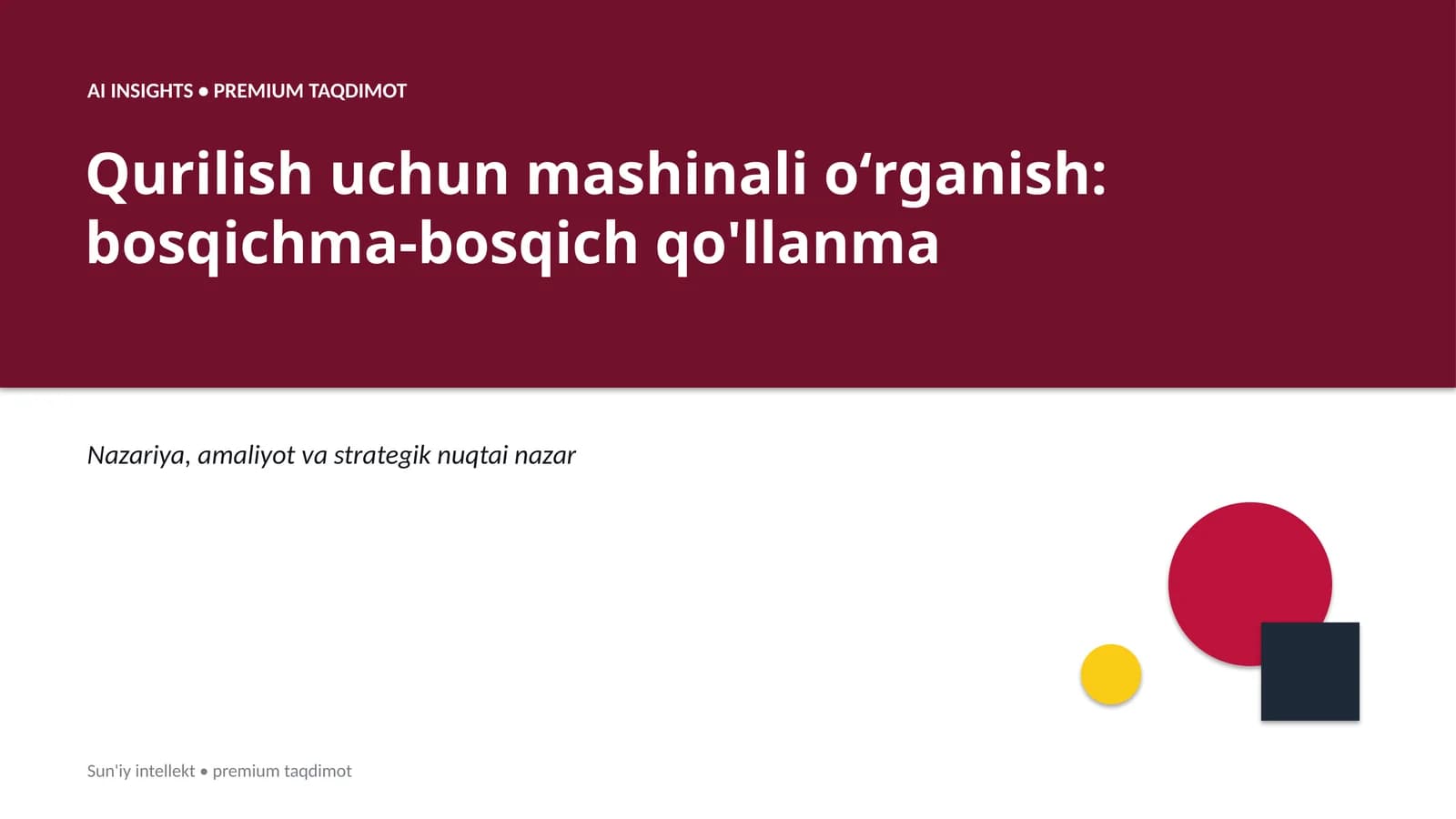 Qurilish uchun mashinali oʻrganish: bosqichma-bosqich qo'llanma
