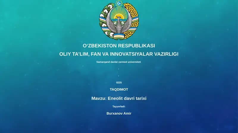 Eneolit davri tarixi