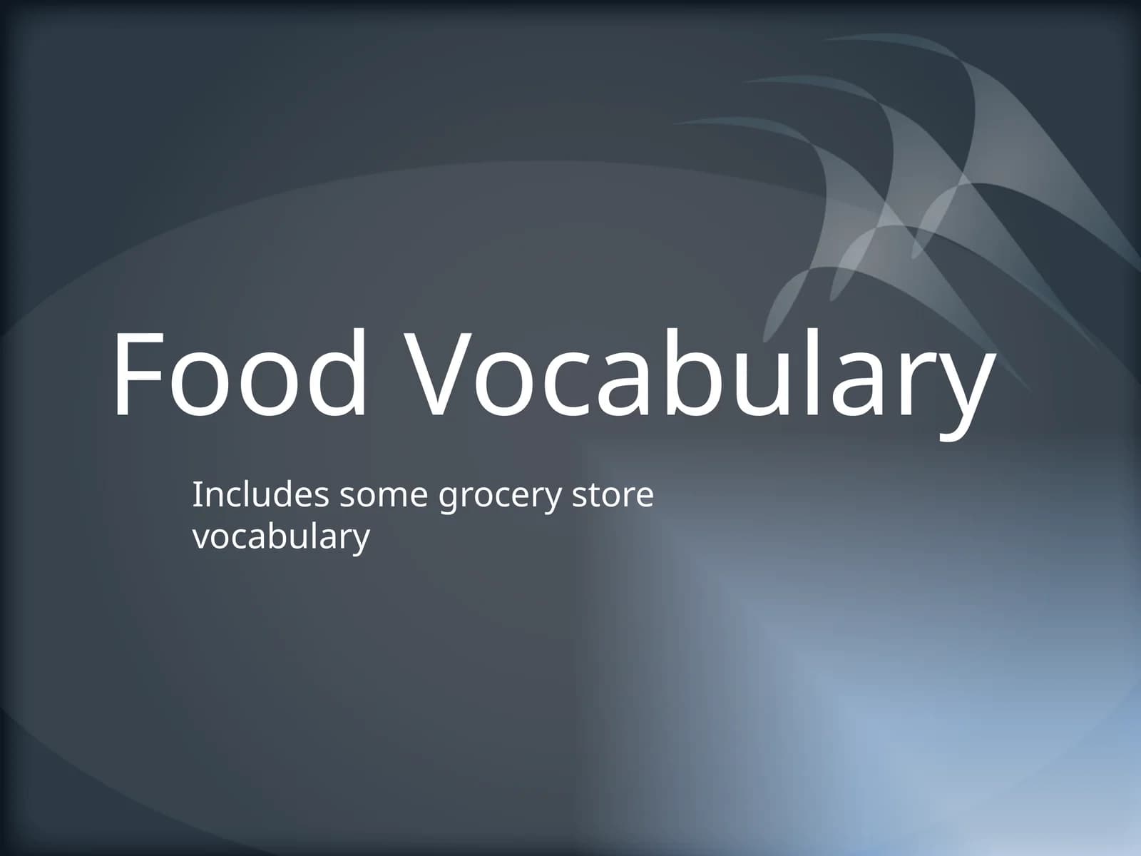 Food Vocabulary