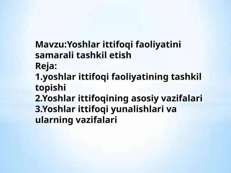O’zbekiston yoshlarittifoqi