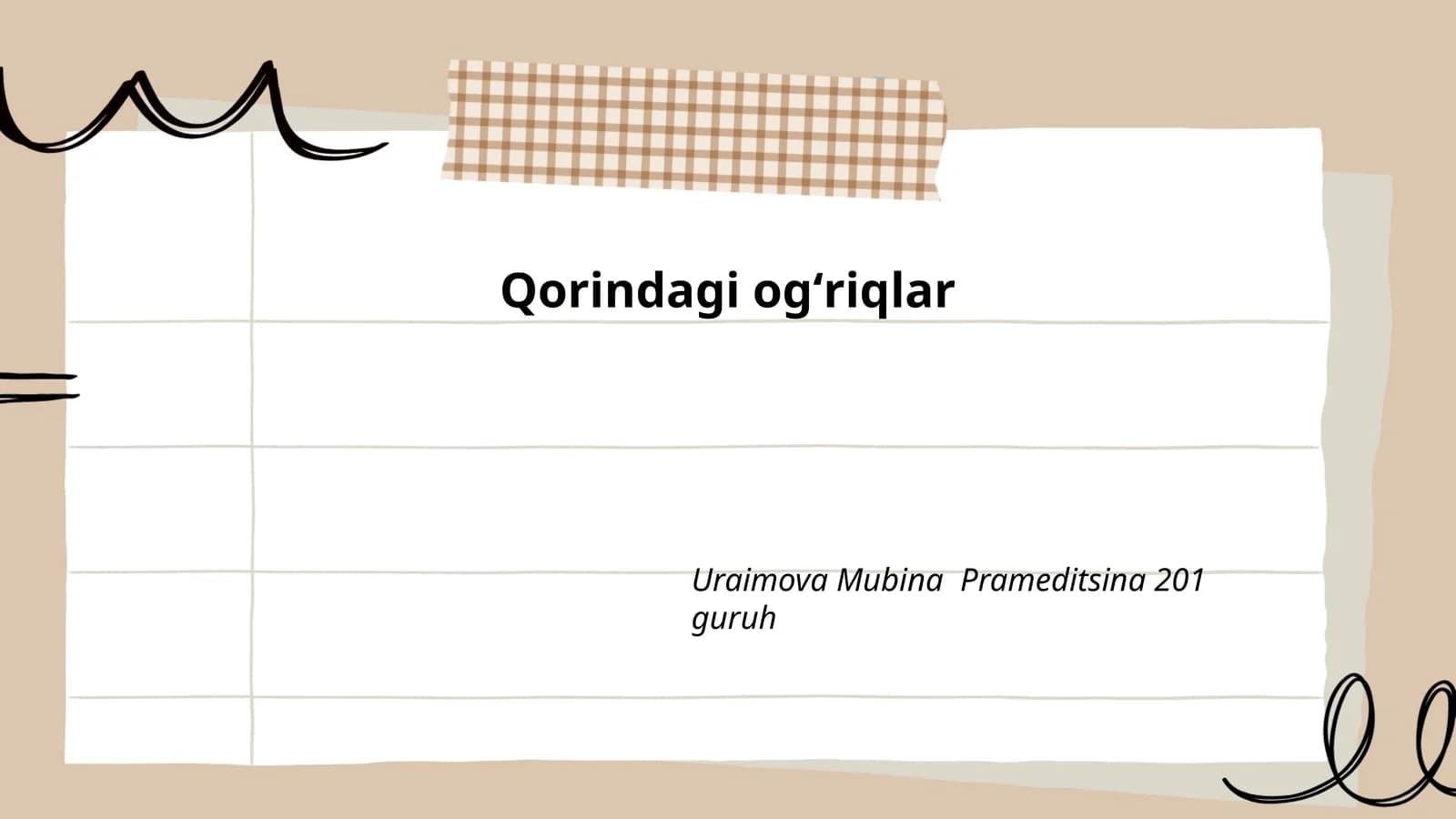 Qorindagi ogʻriqlar