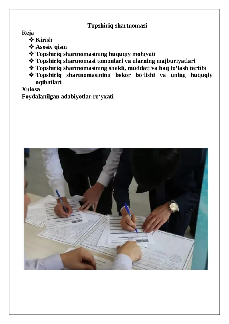 Topshiriq shartnomasi