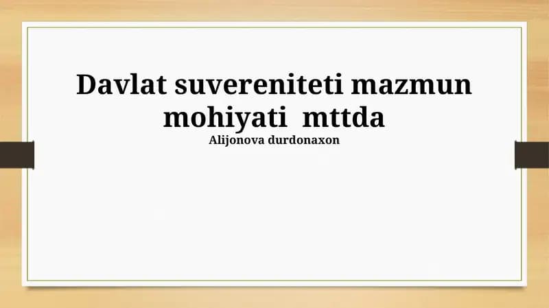 Davlat Suvereniteti